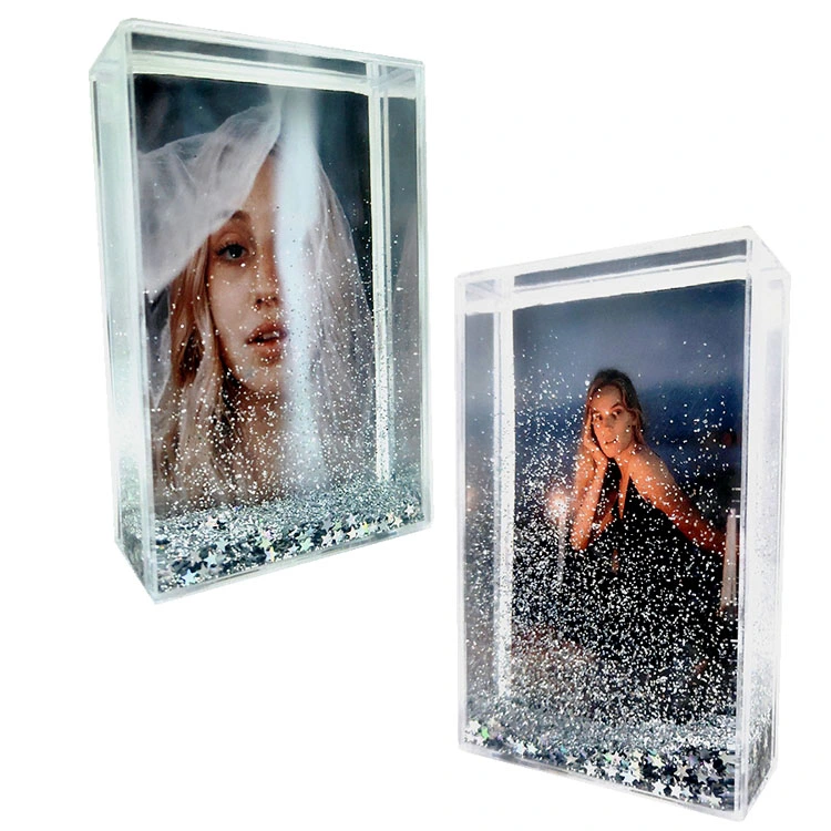 2X3 Mini Size Instax Liquid Glitter Picture Photo Frame with Water